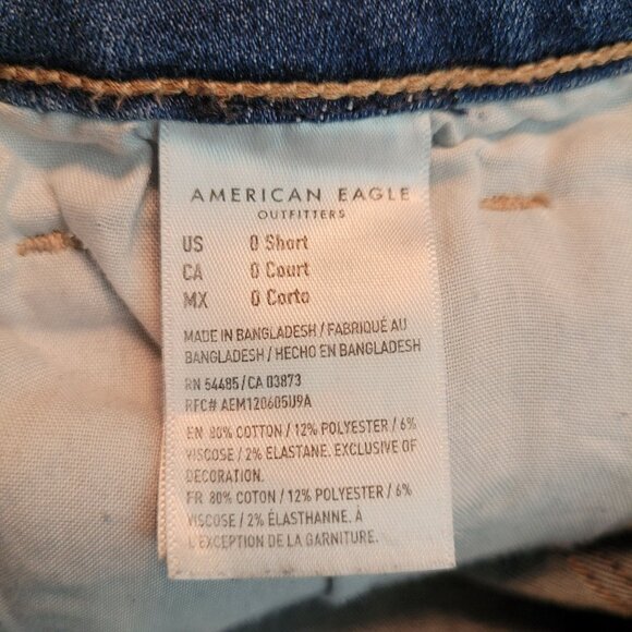 American Eagle Jeans 0 S Next Level Stretch Skinny Low Rise Medium Dark - Picture 6 of 12